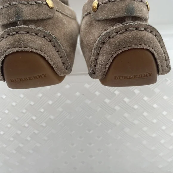 Burberry Shoes Women 6 Flats Driving Beige Loafer Leather Moccasin Buckle Strap - Picture 10 of 10